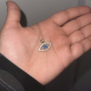 10k solid gold evil eye pendant (LIKE NEW)